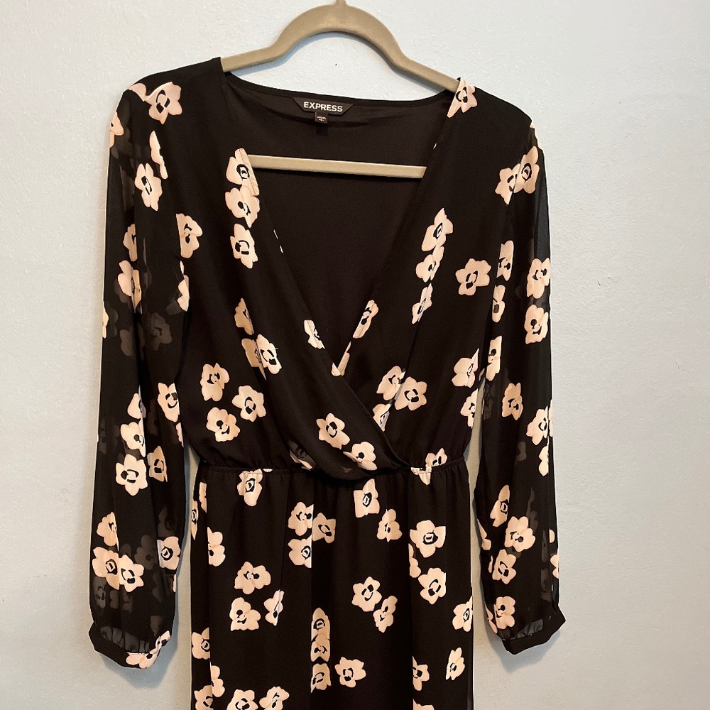 Black and White Floral Mini Dress